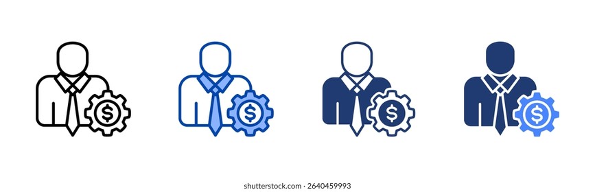 Financial Advisor icon sheet multiple style collection