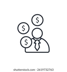 ícone do financial advisor. vetor.Sinal editável de estilo traço.linear para usar a ilustração web design,logo.Symbol.