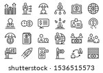 Financial advisor icons set. Outline set of financial advisor vector icons for web design isolated on white background