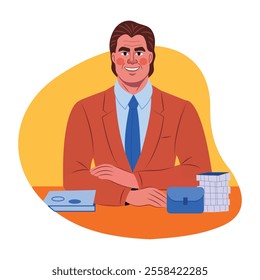 Financial Advisor illustration in a flat style 
