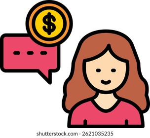 Design de Ícone de Vetor Preenchido da Linha do Financial Advisor