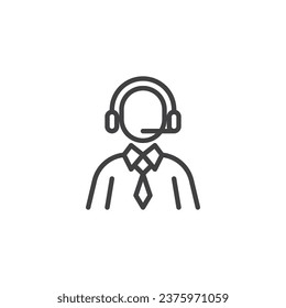 Icono de línea de Asesor financiero. signo de estilo lineal para concepto móvil y diseño web. Icono de vector de esquema del gestor de consultas financieras. Símbolo, ilustración del logotipo. Gráficos vectoriales