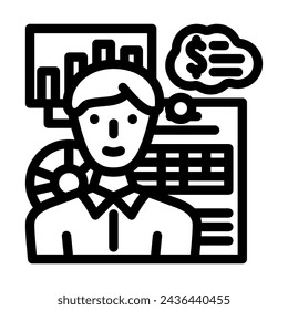 financial advisor line icon vector. financial advisor sign. isolated contour symbol black illustration