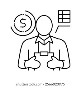 financial advisor line icon vector. financial advisor sign. isolated contour symbol black illustration