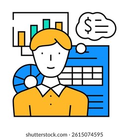 financial advisor line icon vector. financial advisor sign. isolated symbol illustration