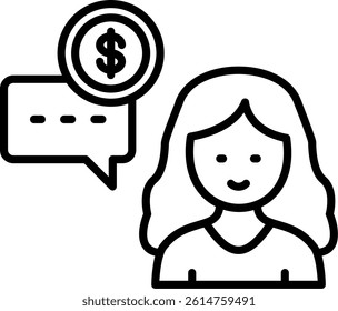 Financial Advisor Line Vector Icon Design