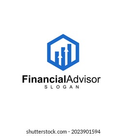 Iconos vectores de plantilla de diseño de logotipos de asesores financieros