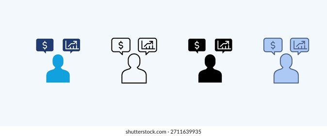 Vetor de Ilustração de Vários Ícones do Financial Advisor