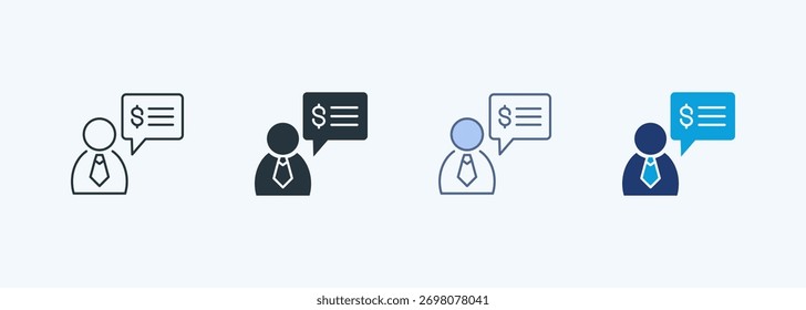 Financial Advisor-Symbolsammlung mit mehreren Stilen