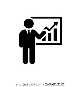 Financial Advisor Pointing at Chart Business Icon