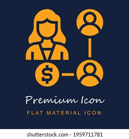 Financial Advisor premium material ui ux isolated vector icon in navy blue and orange colors
