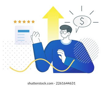 Asesor financiero - Ideas rápidas para el crecimiento - Ilustración abstracta como archivo EPS 10