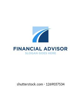 Financial Advisor Simple Line Logo Design Concept