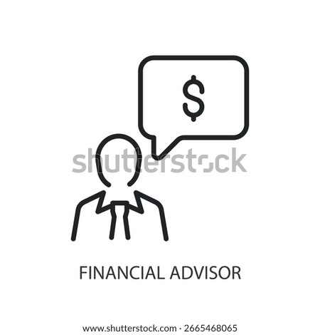 Financial advisor thin line vector icons.