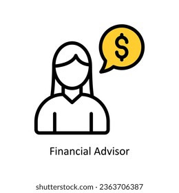 Financial Advisor vector Filled outline Icon Design illustration. Human Resources Symbol on White background EPS 10 File 