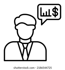 Icono vectorial del Asesor Financiero. Se puede usar para imprimir, móviles y aplicaciones web.