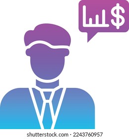 Icono vectorial del Asesor Financiero. Se puede usar para imprimir, móviles y aplicaciones web.