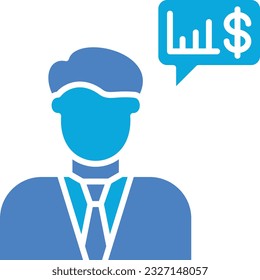 Icono vectorial del Asesor Financiero. Se puede usar para imprimir, móviles y aplicaciones web.