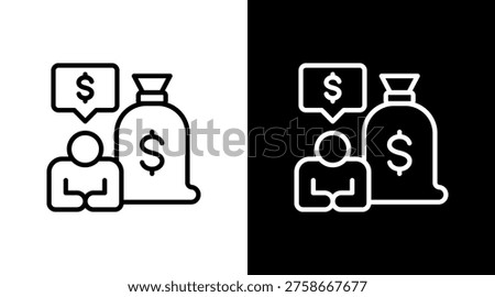 Financial Advisor White Icon Set Design