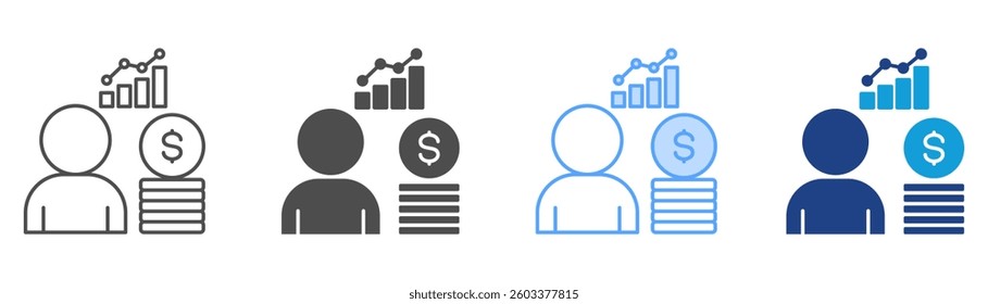 Financial Advisors Icon Set Multiple Style Collection