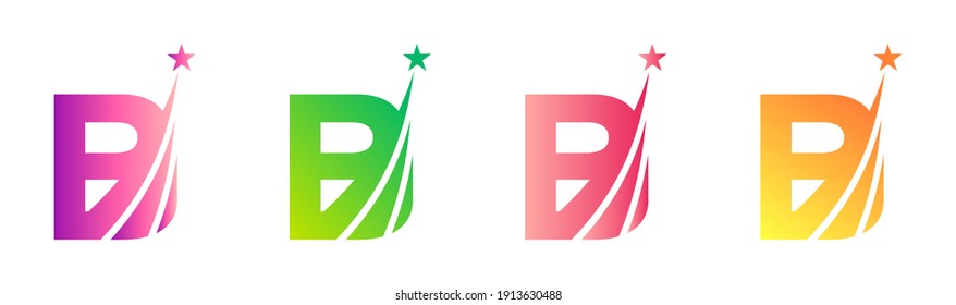 Financial Advisors Logo Design with B letter Vector Icon, B logo with star concept
