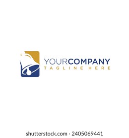 Plantilla de diseño de logotipo de asesores financieros con campana abstracta