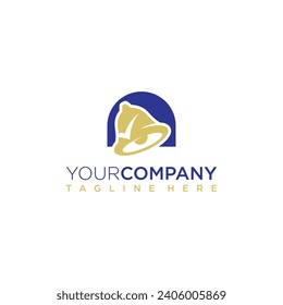 Financial advisors logo design template vector icon with abstract bell and tick