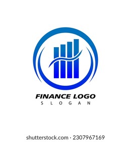 Financial Advisors Market Charts Logo design abstract vector template.
