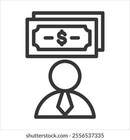 Financial Advisors Outline Icon Vector Illustration