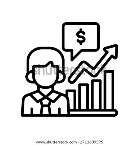 Financial Advisory Icon Line Vector Illustration