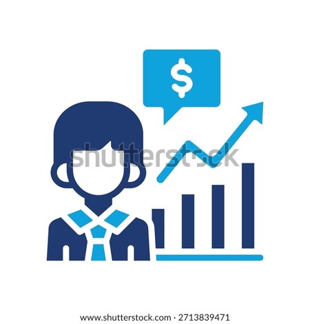 Financial Advisory Icon Mixed Vector Illustration