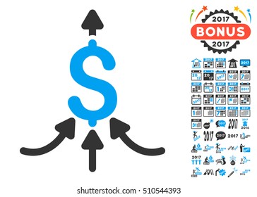 Financial Aggregator pictograph with bonus 2017 new year pictograms. Vector illustration style is flat iconic symbols,modern colors.