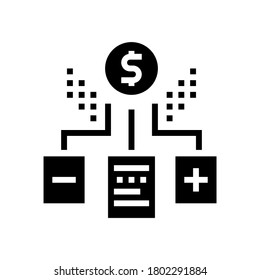 financial agreement advantages and disadvantages glyph icon vector. financial agreement advantages and disadvantages sign. isolated contour symbol black illustration