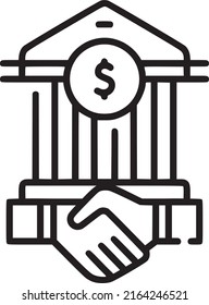 Finanzabkommen und Bankenvektorsymbol.  EPS