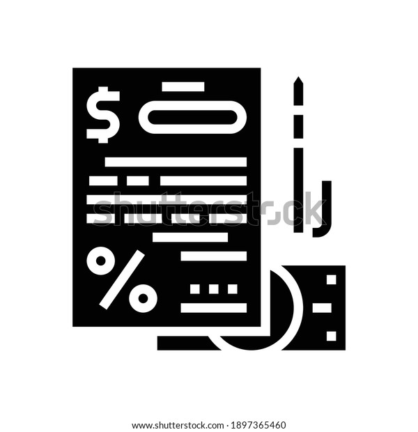 financial agreement for getting loan glyph\
icon vector. financial agreement for getting loan sign. isolated\
contour symbol black\
illustration