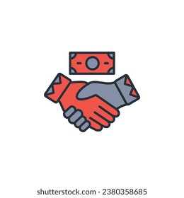 financial agreement icon. vector.Editable stroke.linear style sign for use web design,logo.Symbol illustration.