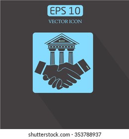 Financial agreement vector icon.Bank.Banking agreement vector icon.