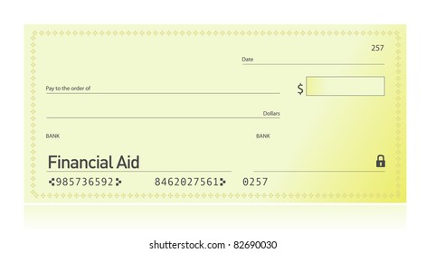 Financial aid check illustration design