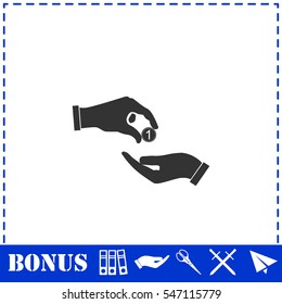 Financial Aid icon flat. Simple vector symbol and bonus icon