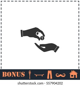 Financial Aid Icon Flat. Simple Vector Symbol And Bonus Icon