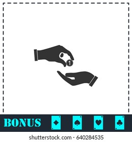 Financial Aid icon flat. Simple vector symbol and bonus icon