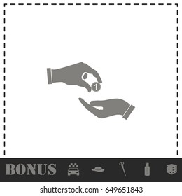 Financial Aid icon flat. Simple vector symbol and bonus icon