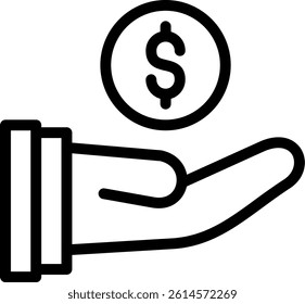 Financial Aid Line Vector Icon Design