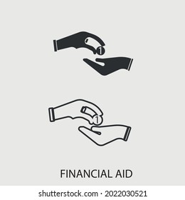 Financial Aid Vector Icon Illustration Sign For Web And Design