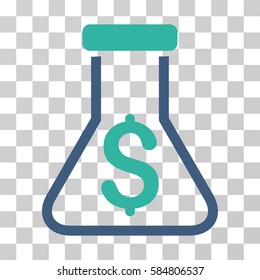 Financial Alchemy icon. Vector illustration style is flat iconic bicolor symbol, cobalt and cyan colors, transparent background. Designed for web and software interfaces.