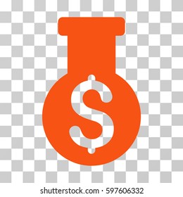Financial Alchemy icon. Vector illustration style is flat iconic symbol, orange color, transparent background. Designed for web and software interfaces.