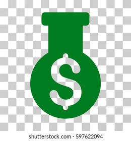 Financial Alchemy icon. Vector illustration style is flat iconic symbol, green color, transparent background. Designed for web and software interfaces.