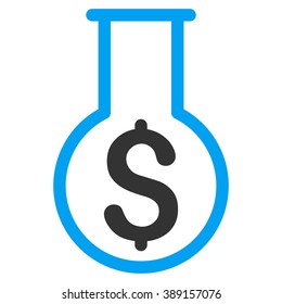 Financial Alchemy vector icon. Style is bicolor flat symbol, blue and gray colors, white background.