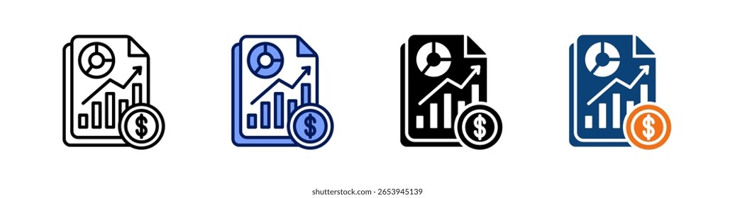 Conjunto de Vector financiero todo en uno Icon Multi Styles