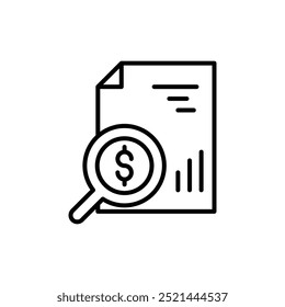 financial analitycs thin outline icon vector design good for web or mobile app